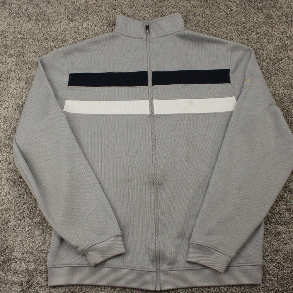 FootJoy Golf Jacket Mens Medium Gray Black White Full Zip Pullover